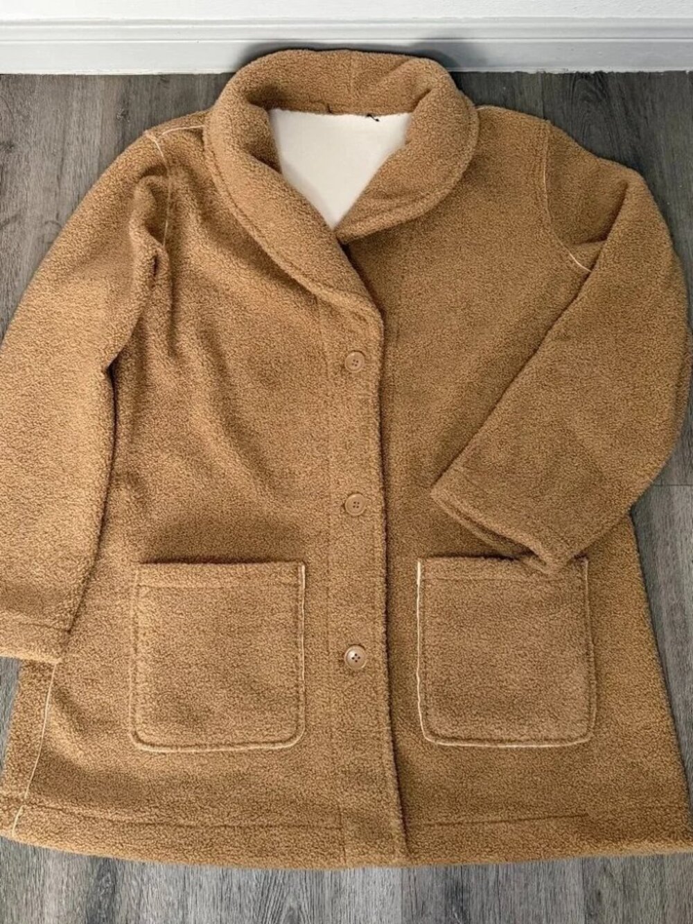 Susan Graver Weekend Reversible Sherpa Coat Jacket Women’s Size L